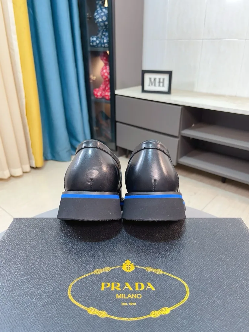 Men's shoes 💰540🌹🌹【PRADA Leather Shoes】Top purchasing agency Original imported Italian custom-made open-edge beaded cowhide leather surface, fully imported water-dyed breathable cowhide lining, original factory special molded sole super comfortable, size: 38-44